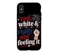 Retro Vintage Red White and Really Not Feeling It Feminism Case for iPhone X/XS