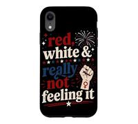 Retro Vintage Red White and Really Not Feeling It Feminism Case for iPhone XR