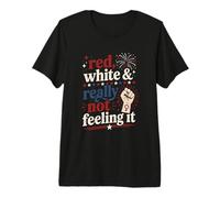 Retro Vintage Red White and Really Not Feeling It Feminism Premium T-Shirt