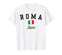 Retro Vintage Roma Italia Flag Pride Rome Italy Souvenir Value Graphic T-Shirt, Men, White, S