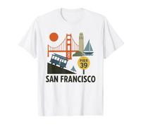 Retro Vintage San Francisco Icons City Landmarks Souvenir Value Graphic T-Shirt
