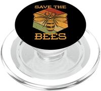 Retro Vintage Save The Bees PopSockets PopGrip for MagSafe