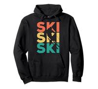 Retro Vintage Skiing Gift For Skiers Pullover Hoodie