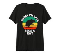 Retro Vintage Sorry I'm Late I Saw A Rat Premium T-Shirt