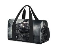 Retro Vintage Steam Train Sport Duffel Bags for Kids Girls Boys Women Men Overnight Weekender Travel Bag Tote Carry Gym Casual Duffel Bags