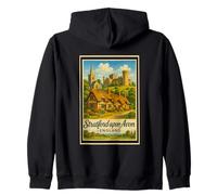 Retro Vintage Stratford Upon Avon England Poster Art Graphic Zip Hoodie