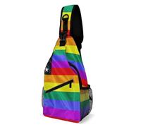 Retro Vintage Style Lgbt Gay Pride America Flag Men Women Shoulder Backpack Small Crossbody Backpack Lightweight Crossbody Bags For Sports Walking Workout