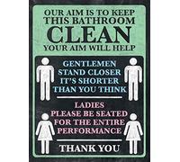 Retro Vintage Style Novelty Fun Toilet/Bathroom Rules Decorative Metal Tin Door Sign/Wall Plaque - 20 x 15 cm (Our Aim)