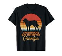 Retro Vintage Sunset Chesapeake Bay Retriever Grandpa T-Shirt