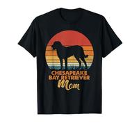 Retro Vintage Sunset Chesapeake Bay Retriever Mom T-Shirt