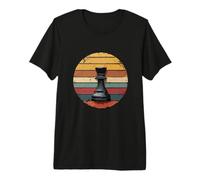Retro Vintage Sunset Chess Queen Strategy 80s Style Premium T-Shirt