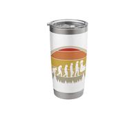 Retro Vintage Sunset Design Evolution Meditation Yoga Stainless Steel Insulated Tumbler