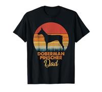 Retro Vintage Sunset Doberman Pinscher Dad T-Shirt