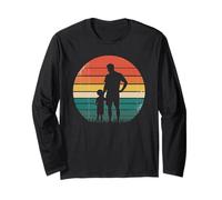 Retro Vintage Sunset Father and Son Design Dad Daddy Husband Long Sleeve T-Shirt