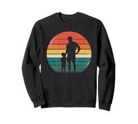Retro Vintage Sunset Father and Son Design Dad Daddy Husband Sweatshirt