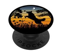 Retro Vintage Sunset Garden Nature Australian Shepherd Dog PopSockets Adhesive PopGrip