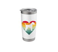 Retro Vintage Sunset Heart Womens Wire Fox Terrier Lover Stainless Steel Insulated Tumbler