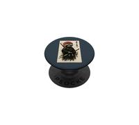 Retro Vintage Sunset Japanese Ink Wash Samurai Raccoon PopSockets Adhesive PopGrip