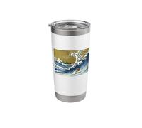 Retro Vintage Surfing A Wave Cute Animal Hedgehog Lover Stainless Steel Insulated Tumbler