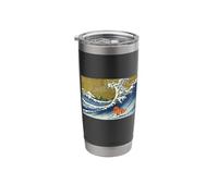 Retro Vintage Surfing Ruby Cavalier King Charles Dog Lover Stainless Steel Insulated Tumbler
