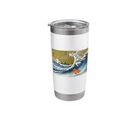 Retro Vintage Surfing Ruby Cavalier King Charles Dog Lover Stainless Steel Insulated Tumbler