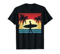 Retro Vintage Surfing Surfer Surfboard Ocean Seawater Summer T-Shirt