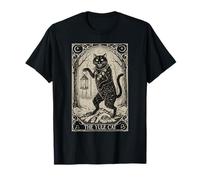 Retro Vintage The Yule Cat Tarot Card Dark Christmas Holiday T-Shirt