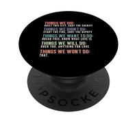 Retro Vintage Things We Did Didn't Want Will Won't Do Gifts PopSockets Adhesive PopGrip
