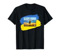 Retro Vintage Ukraine Postage Stamp Flag Pride T-Shirt