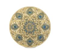 Retro Vintage Victorian Style Peacock Feather Blue Green Round Table Place mats Reusable placemat Machine Washable placemats Burlap Chargers for Dinner Plates Waterproof Place mat 6 Set
