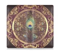 Retro Vintage Victorian Style Peacock Feather Pattern Premium Leather Toursuit car registration and insurance card holder Wallet Accessories Case for Driver Auto Owners Trailer Motorcycle