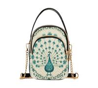 Retro Vintage Victorian Style Peacock Green trendy sling bag for women crossbody with multi pockets handbag for mothers day