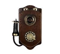 Retro Vintage Wall Mounted Telephone With Rotary Dial - Corded Landline Phone For Home & Parlour - Made Of Wood
