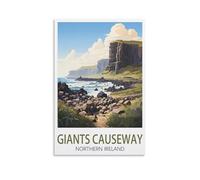 Retro Vintage Wall tin Plaque Giant's Causeway Northern Ireland Art Plaque Poster Wall Decor for Home Tool Room Bar Club Restaurant Cafe 20x30cm