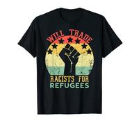 Retro Vintage Will Trade Racists For Refugees Anti Racism T-Shirt