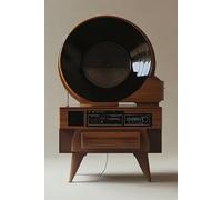 Retro Vinyl Journal: 6 x 9 Notebook with Vintage Record Console Cover - 200 White Pages | Paperback & Hardcover