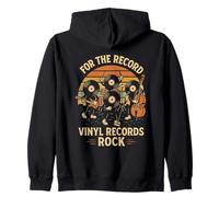 Retro Vinyl Record Pun Rock Music Lover Funny Rock Band Zip Hoodie