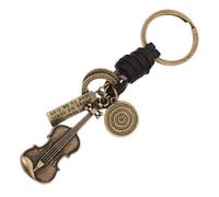 Retro Violin Keychain Pendant Gold Zinc Alloy Bag Charm