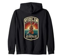 Retro Violin Solves Most Of My Problems Funny Violinist Zip Hoodie
