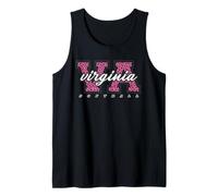 Retro Virginia Varsity Softball Pink Leopard Art Tank Top