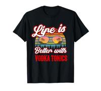 Retro Vodka Tonics Sunset. Life is Better With Vodka Tonics! T-Shirt