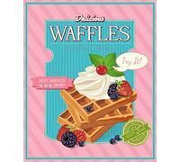 Retro Waffles Metal Sign Fast Food Diner Art Plaque Vintage Cafe Bar Art Home Vintage Metal Sign 8X12 Inches