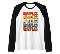 Retro Waffles Pancakes Waffle Breakfast Raglan Baseball Tee