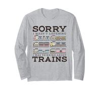 Retro Wagon Train Lover Model Railroad Conductor Cute Trains Long Sleeve T-Shirt