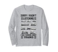 Retro Wagon Train Lover Model Railroad Conductor Funny Train Long Sleeve T-Shirt