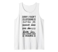 Retro Wagon Train Lover Model Railroad Conductor Funny Train Tank Top