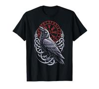 Retro Walhalla Huginn Muninn Celtic Viking Compass Vegvisir T-Shirt