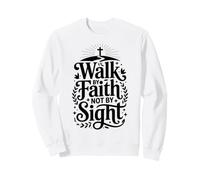 Retro Walk By Faith Not By Sight Bible Verse Christian Jesus Sweatshirt
