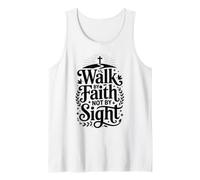 Retro Walk By Faith Not By Sight Bible Verse Christian Jesus Tank Top