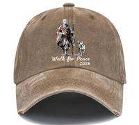 Retro Walk for Peace Baseball Cap - Classic Peace Hat for Men & Women (Deep Brown)